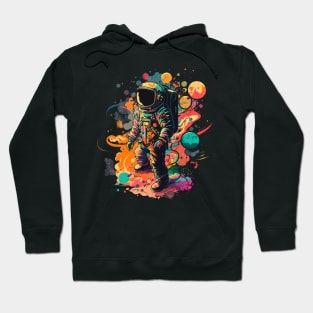 Astronaut in Space Colorful Vibrant Psychedelic Hoodie